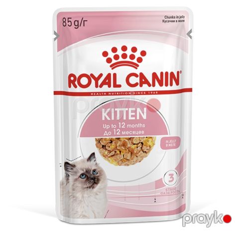 Nəm yem Royal Canin Kitten sterilizasiya olunmuş 6-12 aylıq pişik balaları üçün, jeledə parçalar, 85 q — Bakı