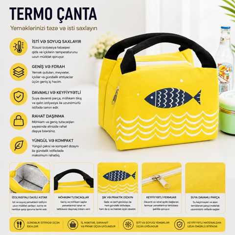 Termoçanta PS293, sarı, 3 L — Bakı