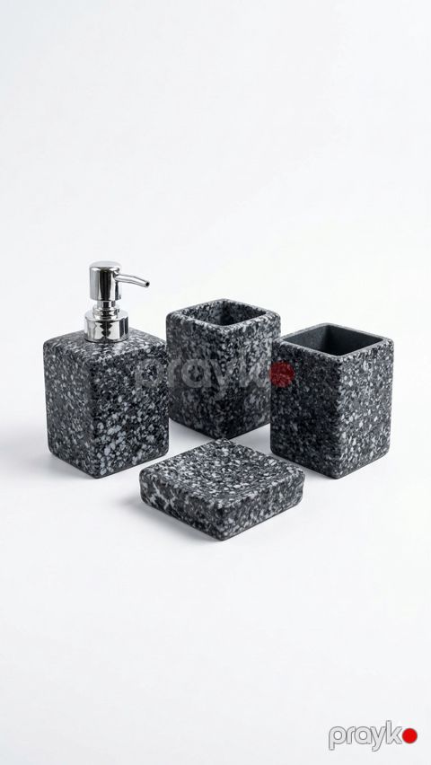 Hamam otağı dəsti 6248, polirezin, boz, 4 əd — Bakı