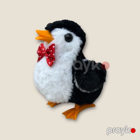 Yumşaq oyuncaq Pinqvin, gəzən, peluş/plastik, ağ/qara, 10 sm — Bakı