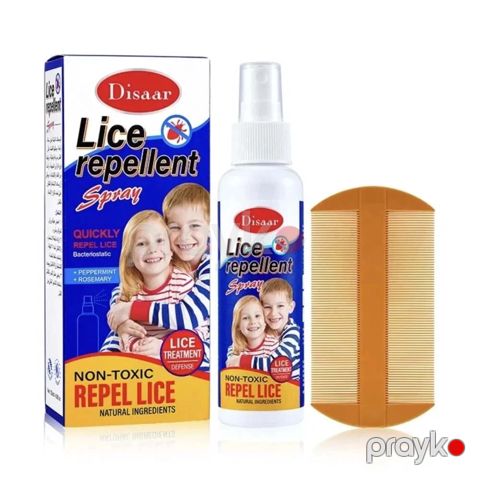 Bit əleyhinə sprey Disaar Lice Repellent with Mint and Rosemary, daraq ilə, 120 ml — Bakı