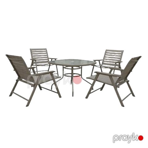 Bağ üçün mebel dəsti HomeDepot 1+4, bej, 4 nəfərlik, qatlanan — Bakı