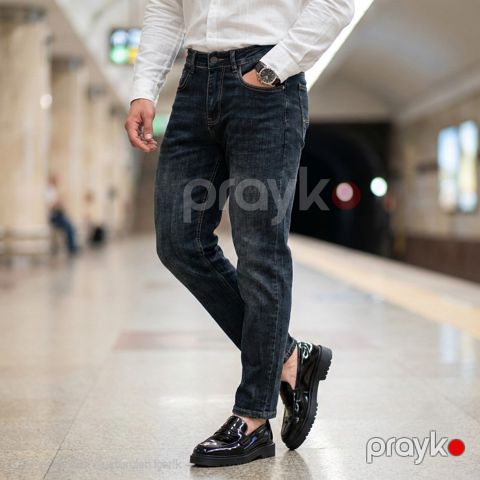 Kişilər üçün düz cins SDJ001, göy, pambıq, ölçü 31 — Bakı