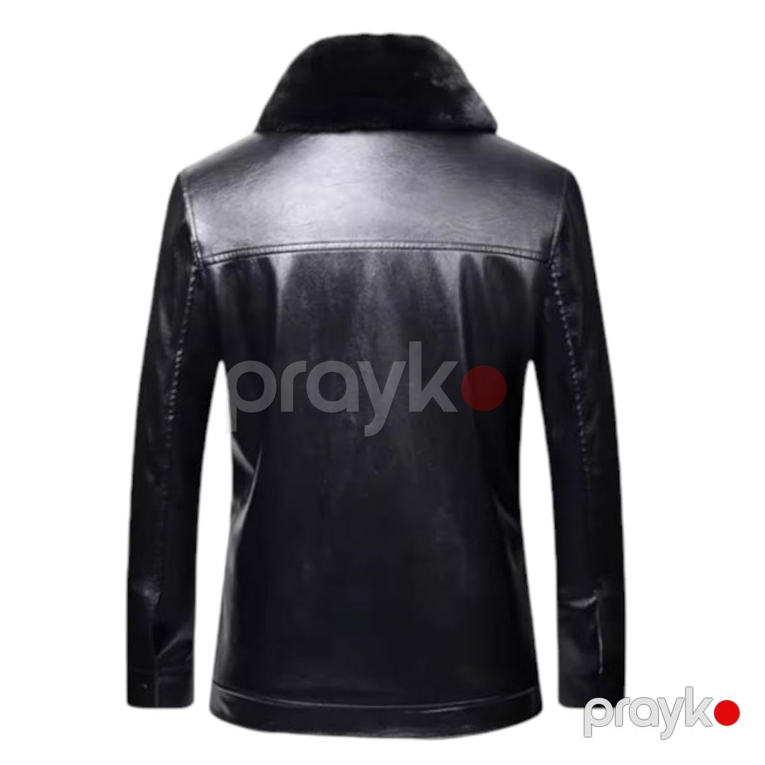 Kişilər üçün gödəkçə EB_1207, qara, eko dəri, ölçü L — Mallar, Bakı (2)