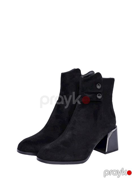 Qadınlar üçün qısa botlar Y-646-2, qara, zamşa, ölçü 37 — Bakı