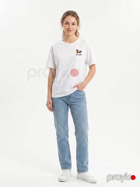 Qadınlar üçün futbolka 34937034, pambıq, ağ, ölçü One size — Bakı