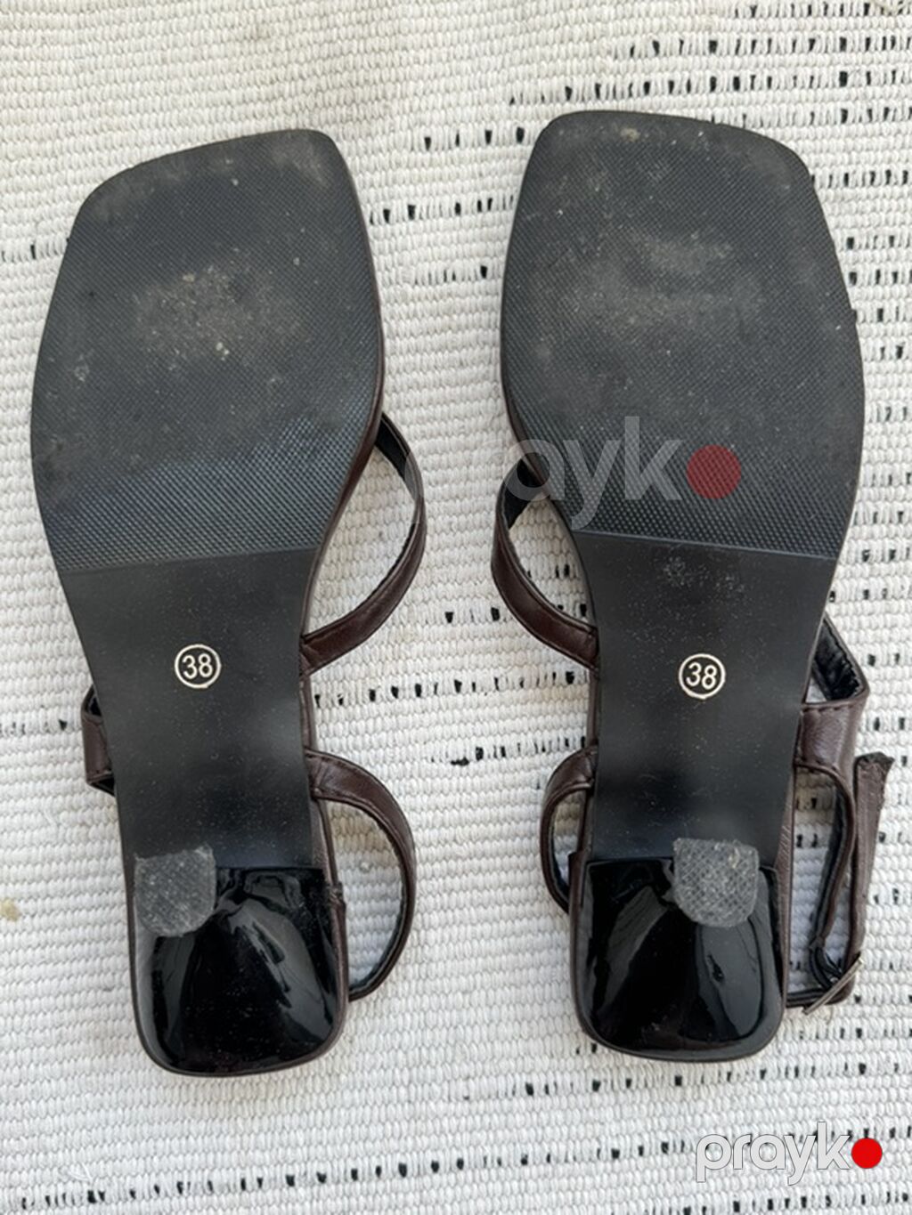 Qadın sandaleti – qəhvəyi, kvadrat burunlu, barmaq arası model — Sandal, Bakı (3)