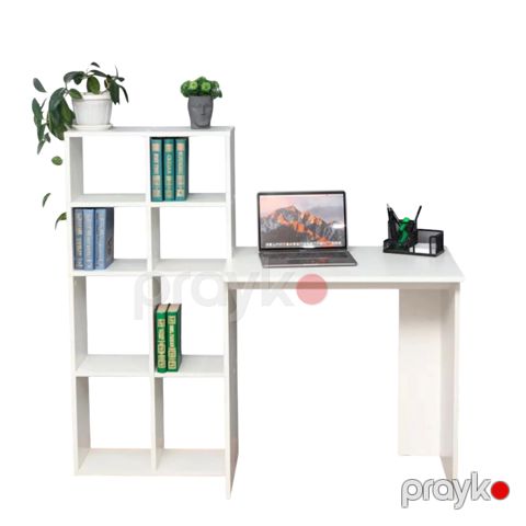 Yazı masası Ev Plus 12115840, Ldsp, ağ, 128x117x50 sm — Bakı