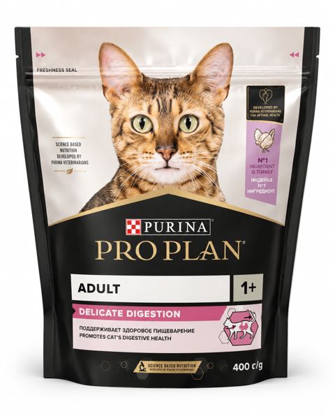Quru yem Purina Proplan Deligate Digestion, yetkin pişiklər üçün, hind quşu əti ilə, 400 q — Bakı