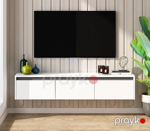 Tv üçün tumba Ev Plus ev_12116232, Ldsp, ağ, 180x30x32 sm — Bakı