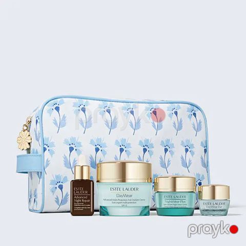 Üzə qulluq dəsti Estee Lauder DayWear Routine Skincare (göz ətrafı dərisi üçün krem 5 ml + gündüz kremi 50 ml + gecə kremi 15 ml + gel-serum 15 ml + kosmetik çanta) — Bakı