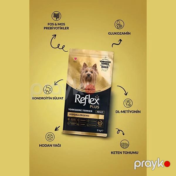 İtlər üçün quru yem Reflex Plus Yorkshire Terrier Adult Hypoallergenic, 2 kq — Mallar, Bakı (2)