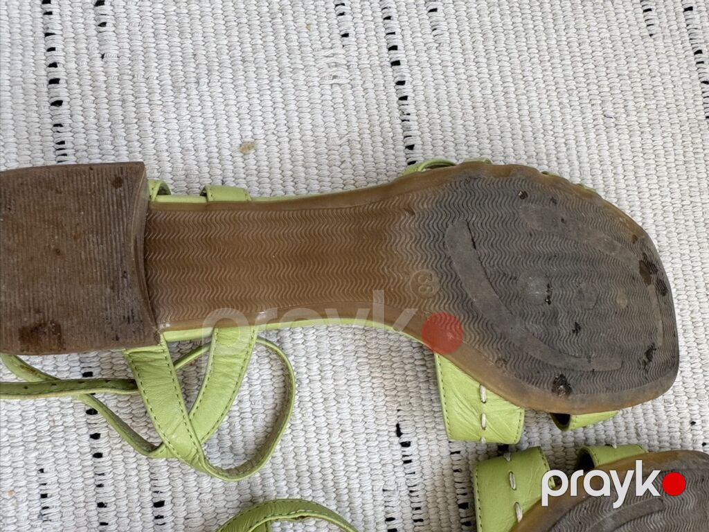Lime due dəri sandal - Rəng: açıq yaşıl (lime) - Material: Natural — Sandal, Bakı (2)