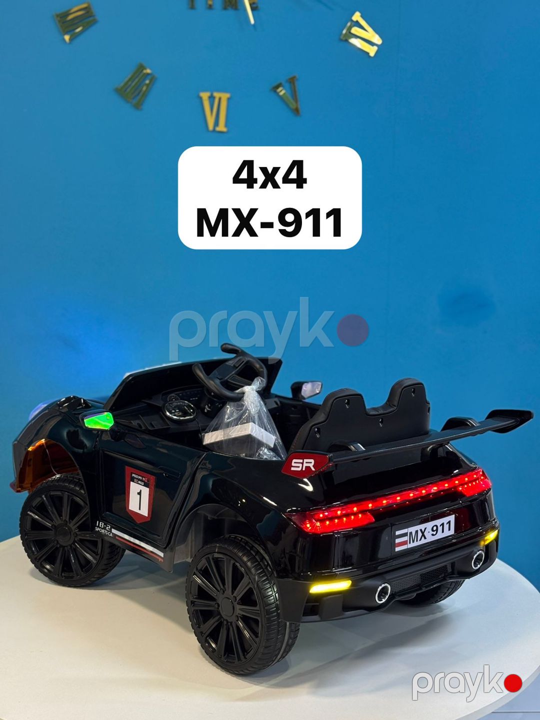 Uşaq elektrik avtomobili MX-911 4x4, qara — Mallar, Bakı (2)