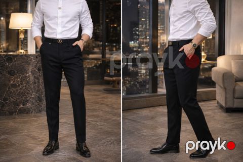 Kişilər üçün klassik şalvar 66296999, pambıq, qara, ölçü 30 — Bakı