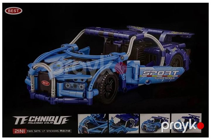 Block konstruktor Technique racing car, 509 hissə, göy — Mallar, Bakı (3)