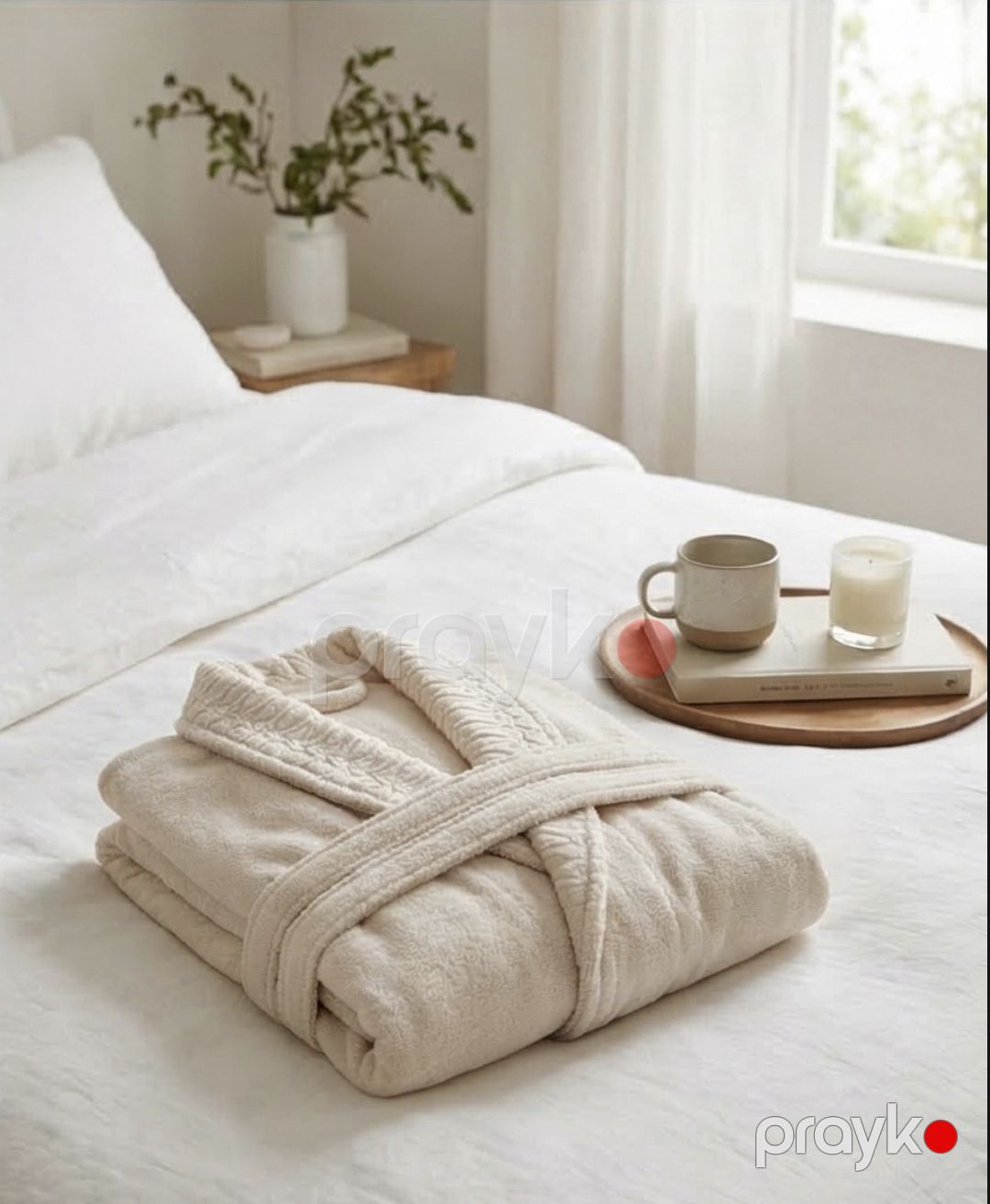 Qadınlar üçün hamam xələti HB086, bej, pambıq, ölçü L/XL — Mallar, Bakı (3)