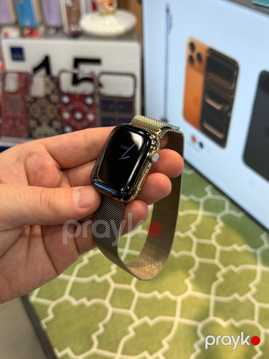 Apple Watch Series 8 Steel Gold 45mm — Ağıllı saatlar və biləkliklər, Bakı (4)