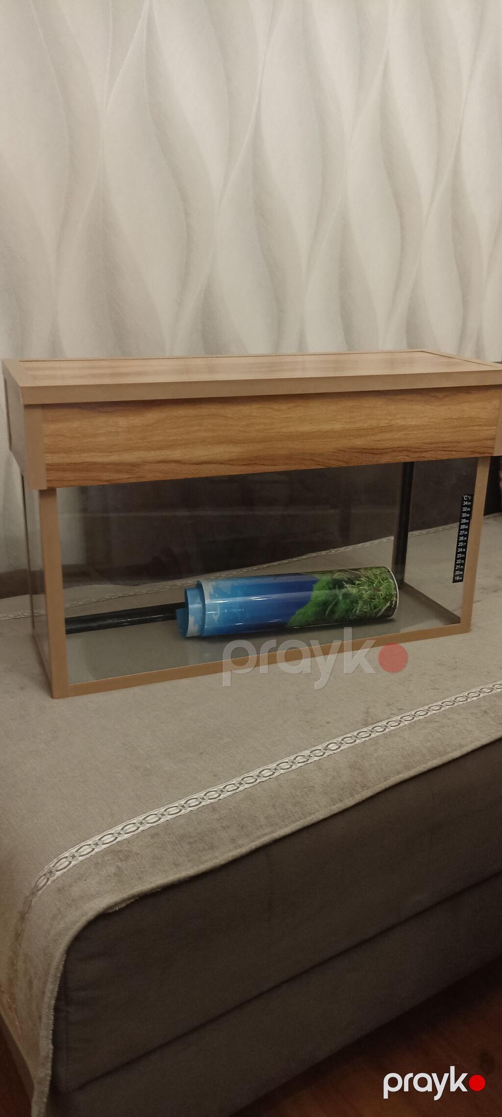 Akvarium 60*20*30h,iki qapagı var,fon var.sex akvariumun — Akvariumlar və balıqlar, Bakı (2)