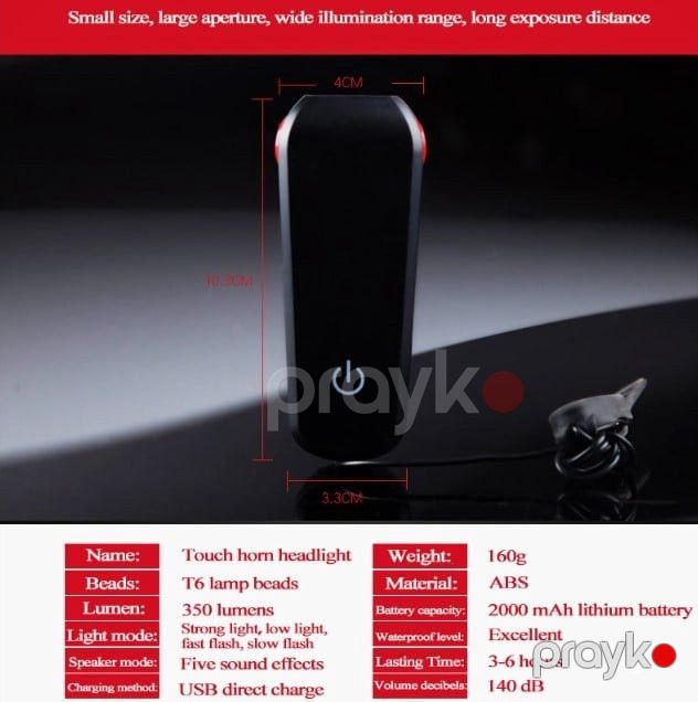 Velosiped üçün ön sensorlu fənər Bikesport 110, narıncı — Mallar, Bakı (2)