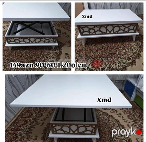 Qaldırılan mexanizimli transformasiya olunan masa - Ölçü: 90 60 sm — Bakı