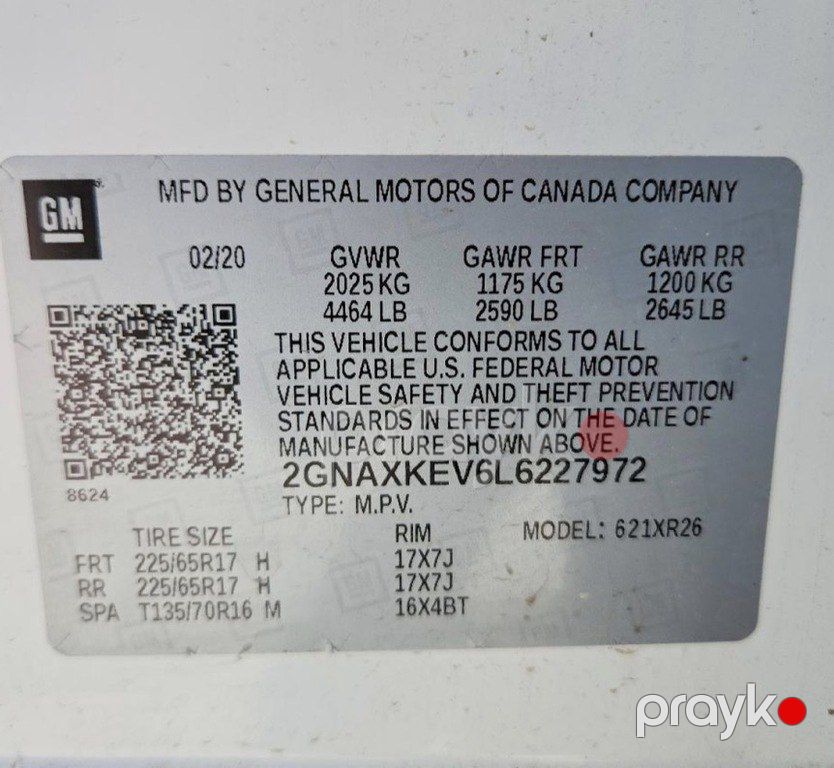 Chevrolet Equinox, 1.5 L, 2020 il, 157 716 km — Avtomobillər, Gəncə (11)