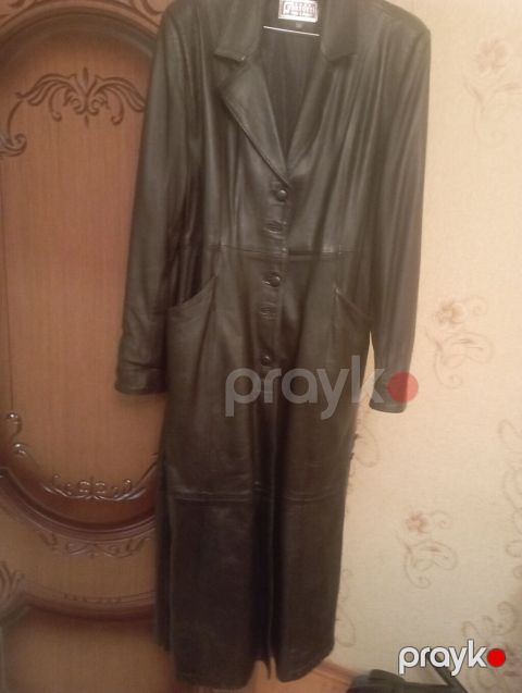 Qadın uzun dəridən palto - Material: təbii dəri - Rəng: qara — Sumqayıt