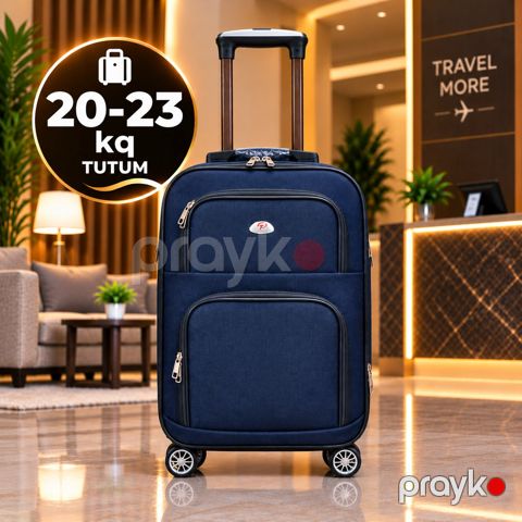 Çamadan 4 təkərli, tünd göy, parça, ölçü XL — Bakı