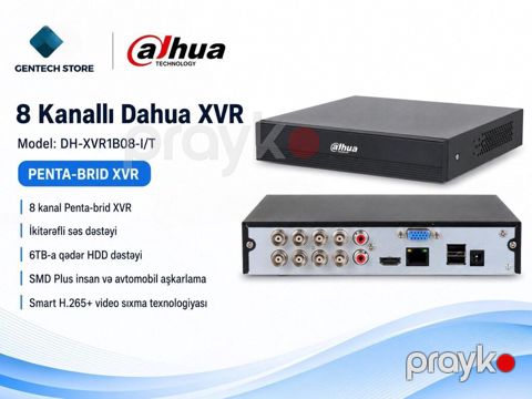 8 kanal DVR "Dahua XVR1B08-I" 8 kanal DVR. Dahua XVR1B08-I — Bakı