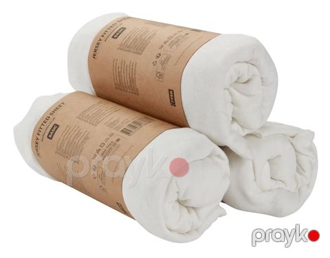 Mələfə rezinli Jysk Ravnebakke Jersey, 140/150x200x25 sm, pambıq/polyester, ağ — Bakı