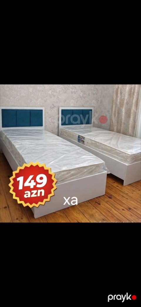 Tək nəfərlik çarpayı dəsti - Ağımtıl korpus, sadə və modern dizayn — Xırdalan
