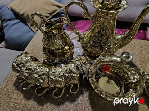 Çay dəsti, rəng - Qızılı, Keramika — Bakı