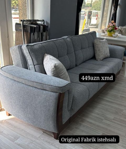 Model: 3 nəfərlik divan Material: Yumşaq və toxumalı parça üzlük — Mehdiabad