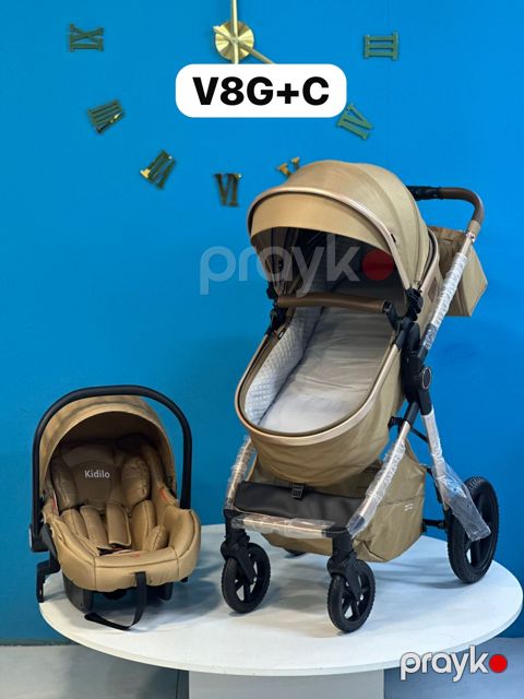 Uşaq arabası və uşaq avtomobil kreslosu BM-V8G+C, krem, 0-3 yaş — Bakı