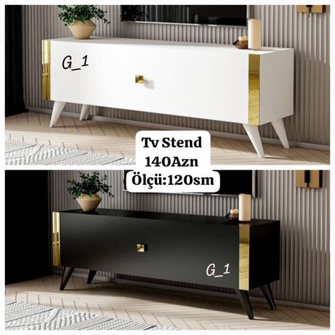 TV stend - Model: Minimalist üslubda, modern dizayn - Rənglər: ağ və — Ucuz serfeli Mebel — TV stands