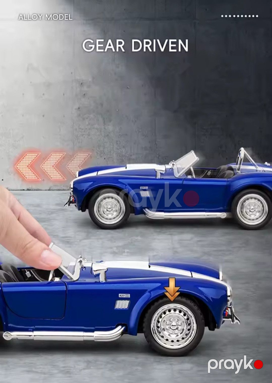 Maşın 1:24 Ford Shelby Cobra 427 Roadster 1965 S/C, göy — Mallar, Bakı (3)
