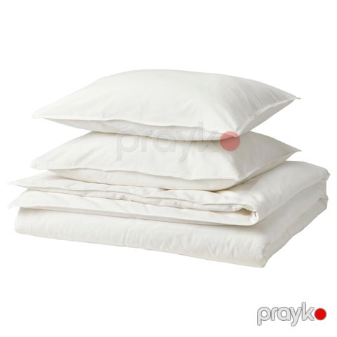 Yataq dəsti IKEA Angslılja, ikinəfərlik, ağ, yorğan üzü 240x220, 2 yastıq üzü 50x80, pambıq - 706.089.00 — Bakı