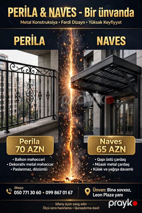 Metal konstruksiya ilə perila və naves hazırlanması Perila – 70 AZN — Digah