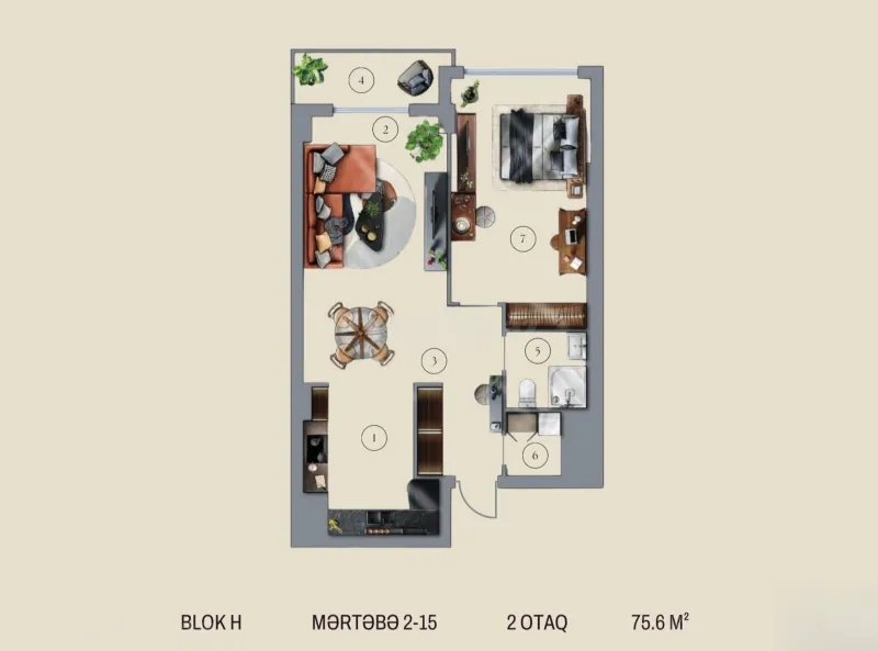 Satılır 2 otaqlı Mənzil Yeni tikili 756 m² Bakı, Nərimanov r., Gənclik m — Mənzil, Bakı (8)
