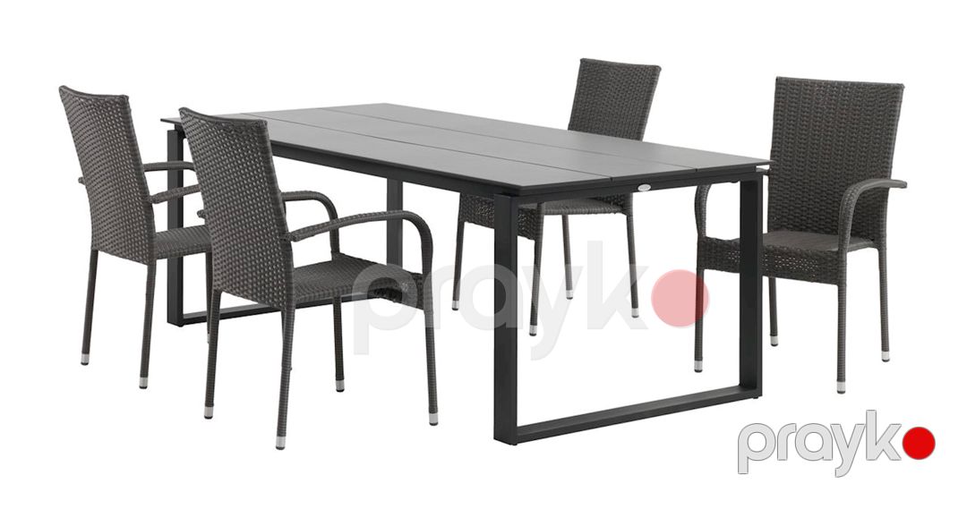 Bağ stulu Jysk Gudhjem, süni rotanq, boz, 55x68x106 sm — Mallar, Bakı (3)