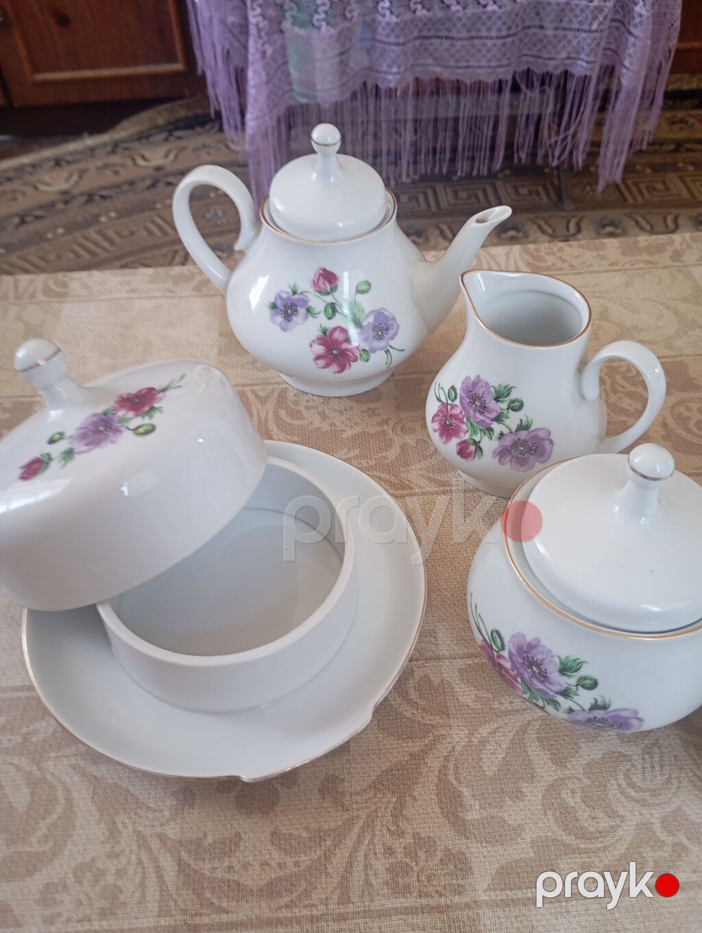Çay dəsti, rəng - Ağ, Farfor — Süfrə qabı, Bakı (3)