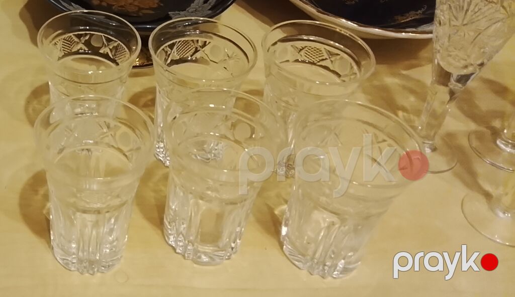 Qədəhlər, Xrustal, 4 ədədli dəst, Ssri — Süfrə qabı, Bakı (3)