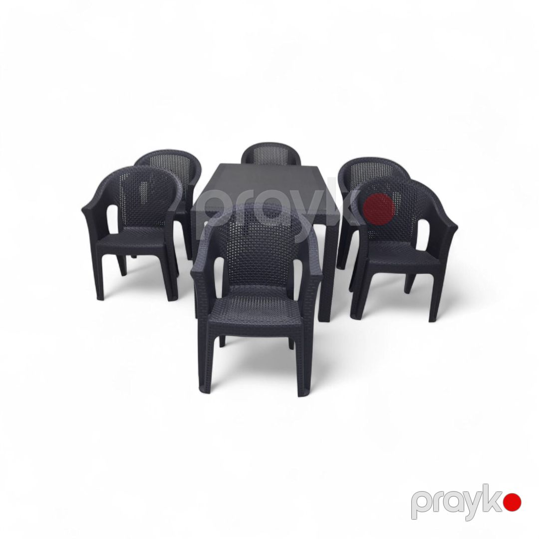 Bağ üçün mebel dəsti (masa + oturacaq) 12560_50, bambuk/plastik, qəhvəyi, 7 parça — Mallar, Bakı (3)