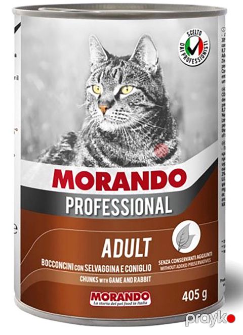 Nəm yen Morando Professional, yetkin pişiklər üçün, maral və dovşan əti ilə, 405 q — Bakı