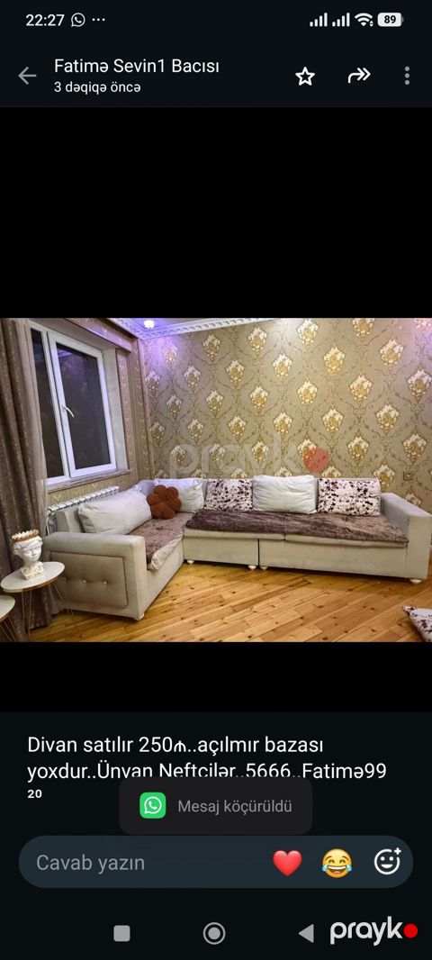 Divan satılır 250₼. açılmır bazası yoxdur. Ünvan — Bakı