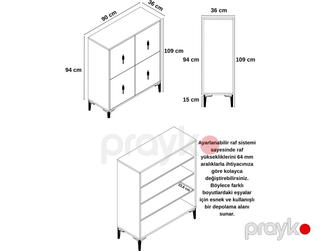 Komod ev_13900665, Ldsp, ağ, 109x36x90 sm — Mallar, Bakı (3)