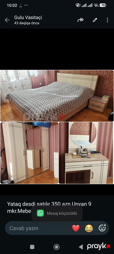 Yataq desdi satılır 350 azn.Unvan 9 mkr.Mebel yeni kimidir(Gülü) — Bakı