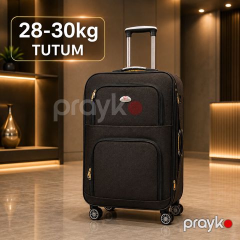 Çamadan 4 təkərli, parça, qəhvəyi, ölçü XXXL — Bakı