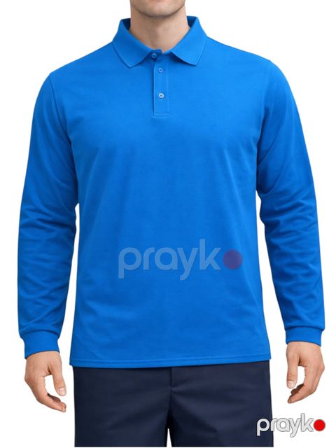 Kişilər üçün polo UNFT_100052, göy, pambıq, ölçü L — Bakı