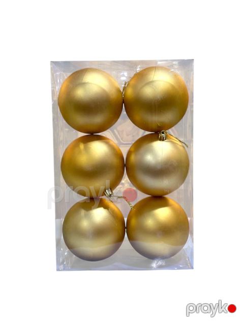Şam ağacı oyuncaqları, mat, qızılı, 10 sm, 6 əd — Bakı